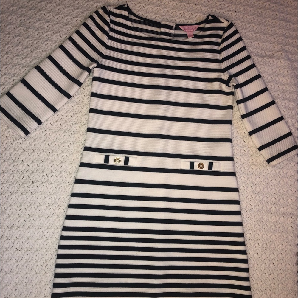 Lily Pulitzer Navy and White Striped Dress